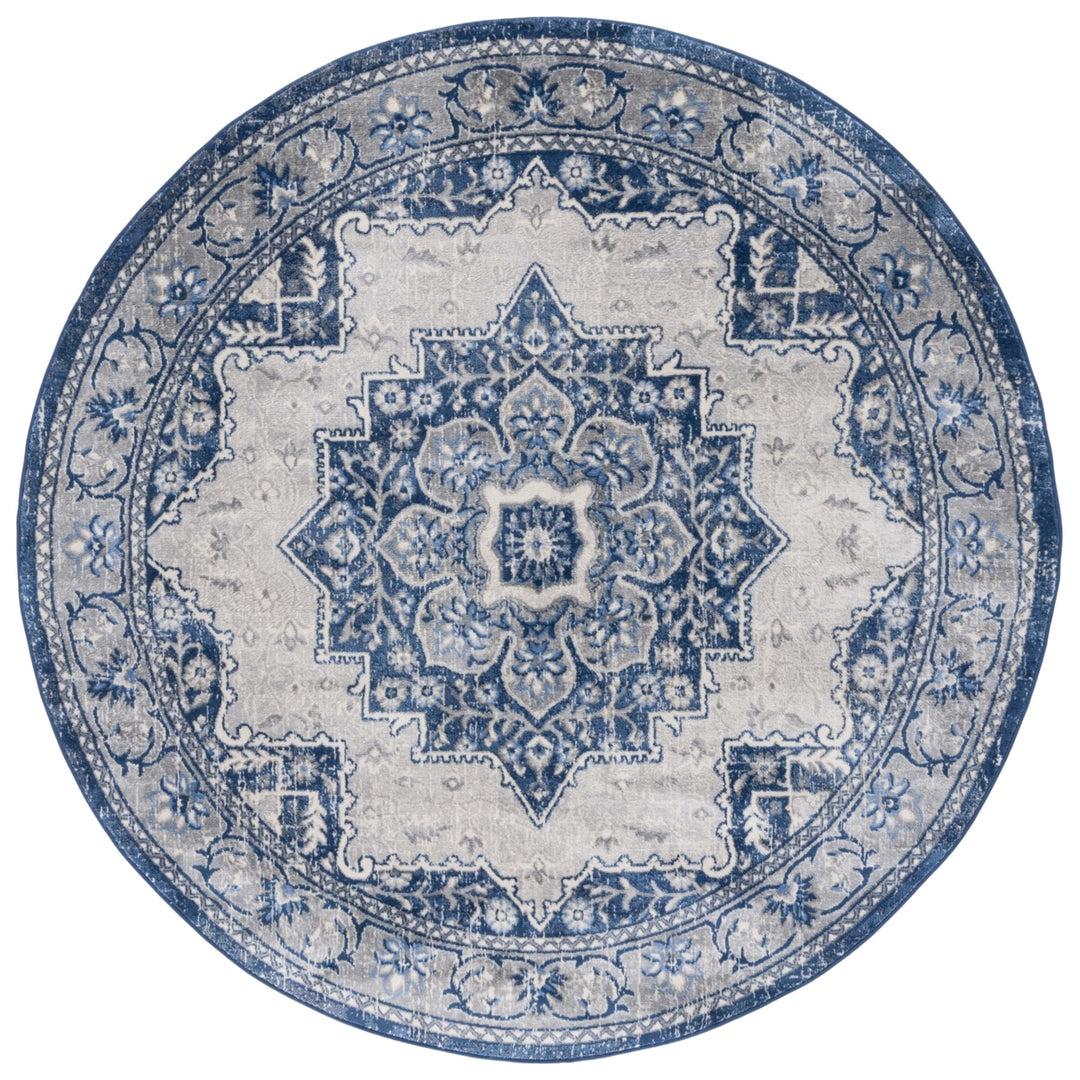 SAFAVIEH Brentwood Collection BNT826M Blue / Ivory Rug Image 3