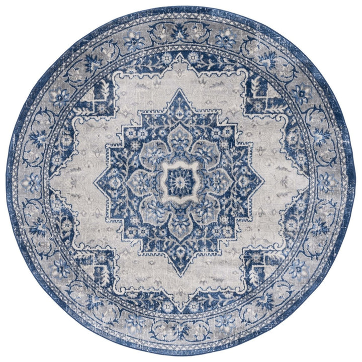 SAFAVIEH Brentwood Collection BNT826M Blue / Ivory Rug Image 1