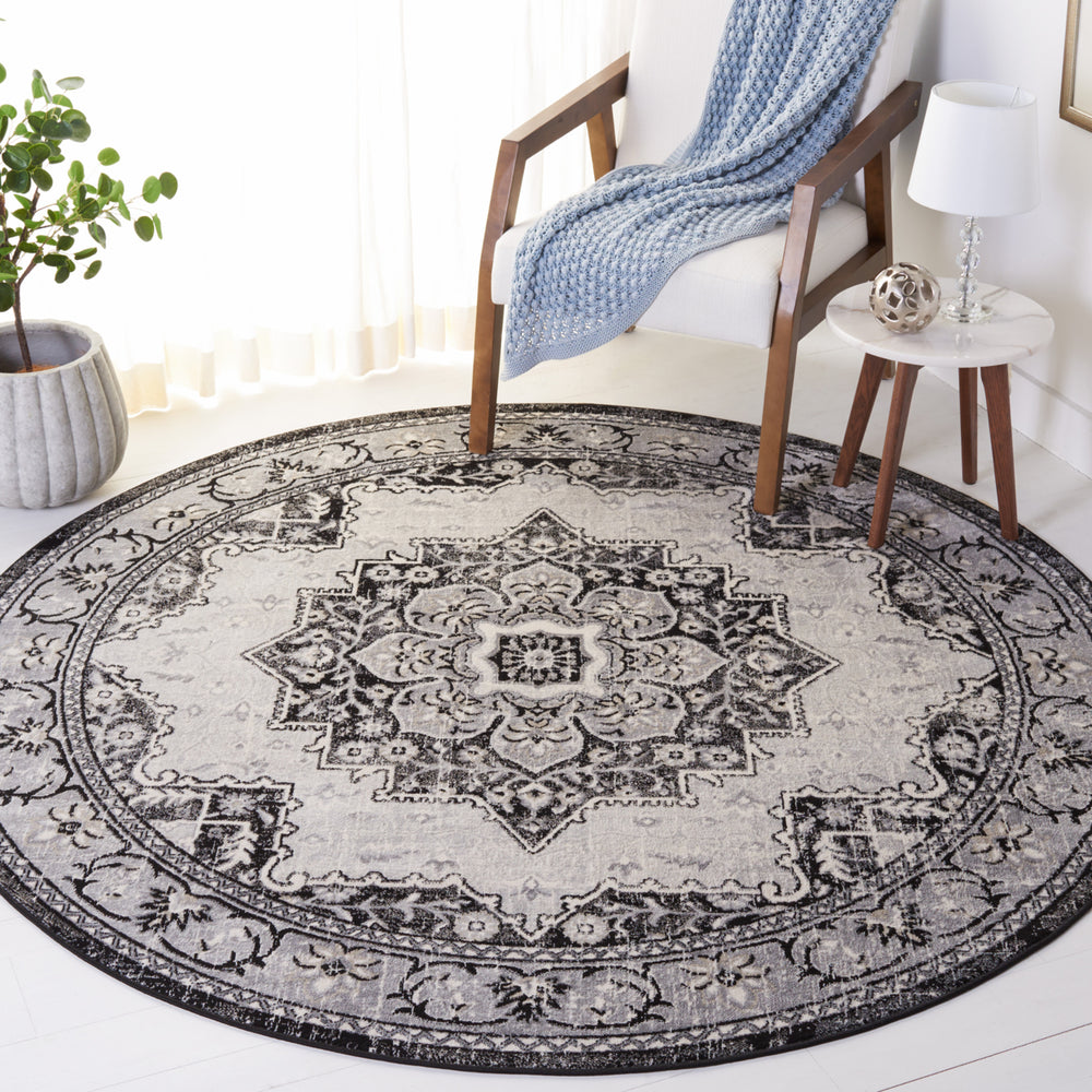 SAFAVIEH Brentwood Collection BNT826Z Black / Ivory Rug Image 2