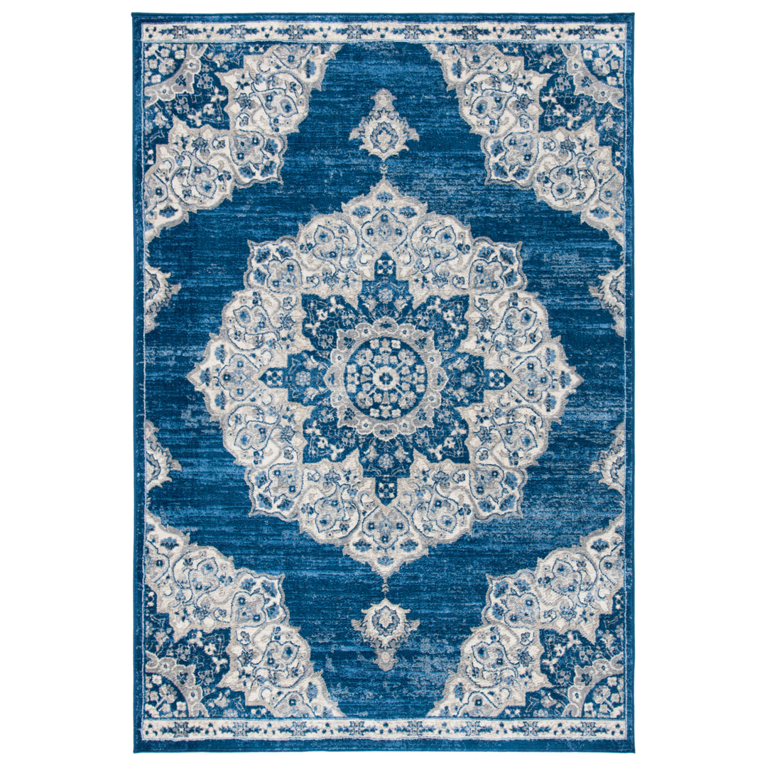 SAFAVIEH Brentwood Collection BNT802P Navy / Ivory Rug Image 8