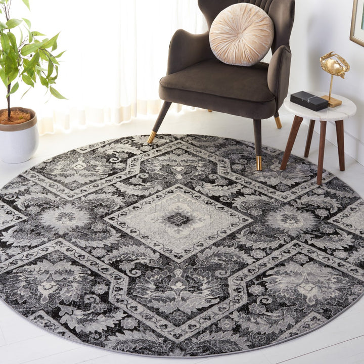 SAFAVIEH Brentwood Collection BNT827Z Black / Ivory Rug Image 2