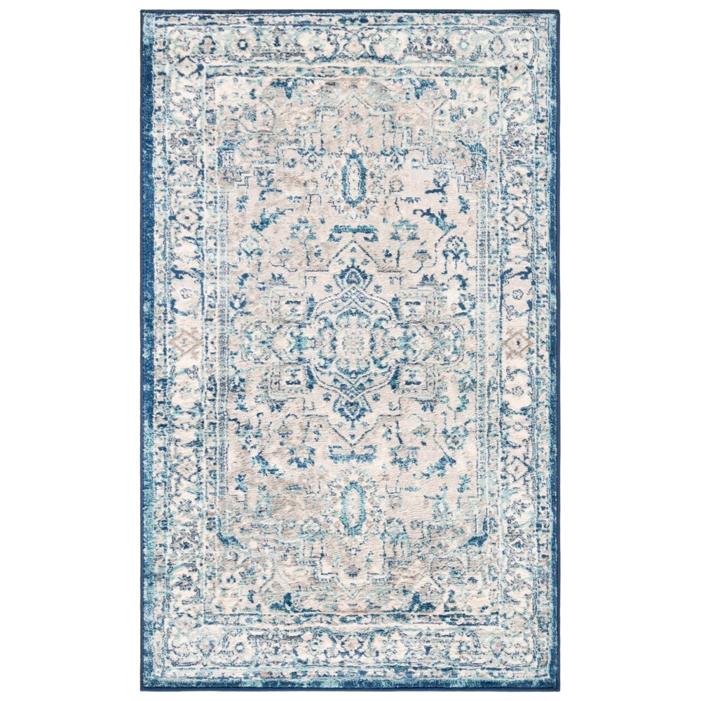 SAFAVIEH Brentwood BNT851G Light Grey / Blue Rug Image 2