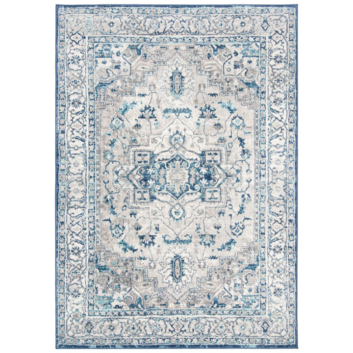 SAFAVIEH Brentwood BNT851G Light Grey / Blue Rug Image 5