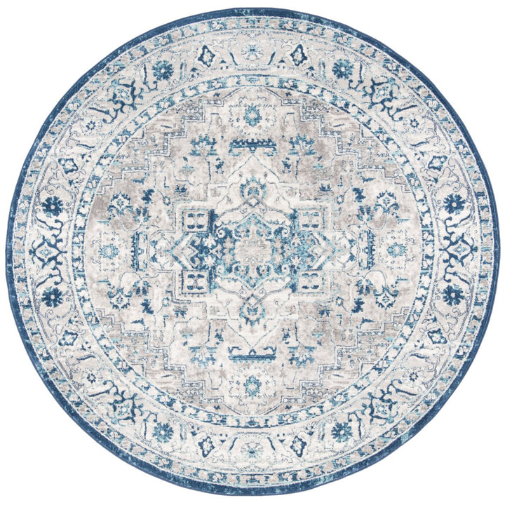 SAFAVIEH Brentwood BNT851G Light Grey / Blue Rug Image 6