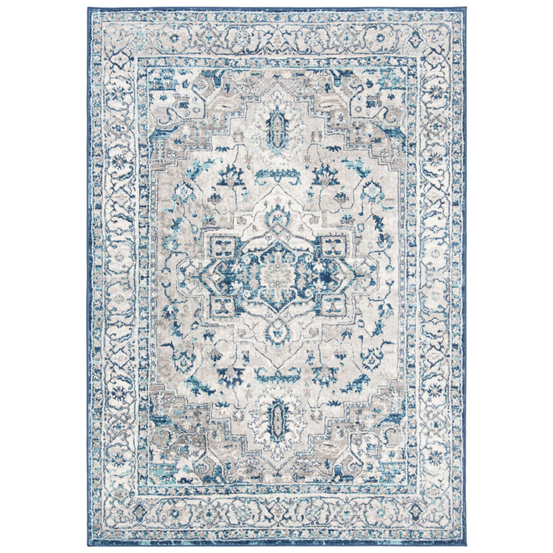 SAFAVIEH Brentwood BNT851G Light Grey / Blue Rug Image 8