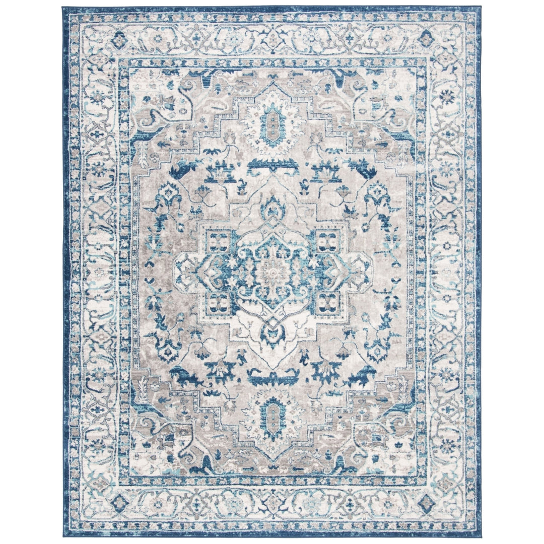 SAFAVIEH Brentwood BNT851G Light Grey / Blue Rug Image 9