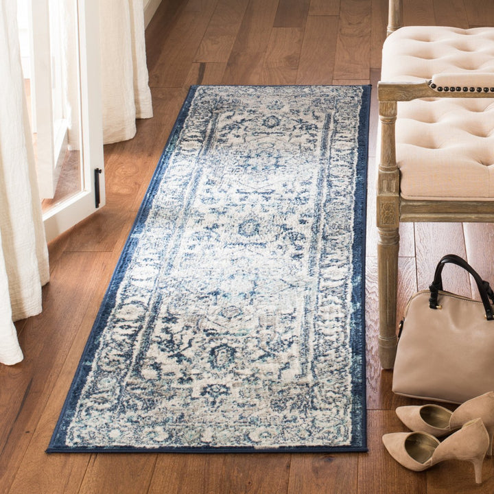 SAFAVIEH Brentwood BNT851G Light Grey / Blue Rug Image 11