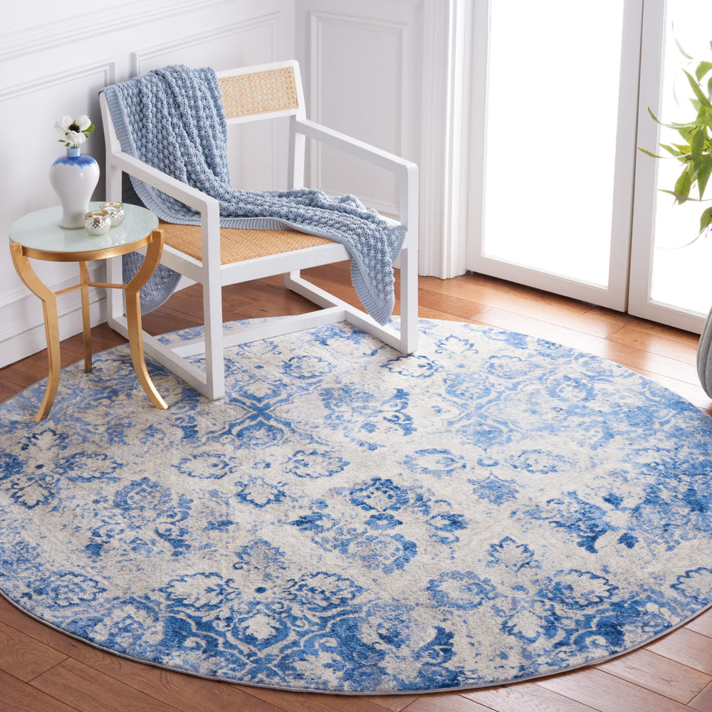 SAFAVIEH Brentwood Collection BNT829M Blue / Ivory Rug Image 2