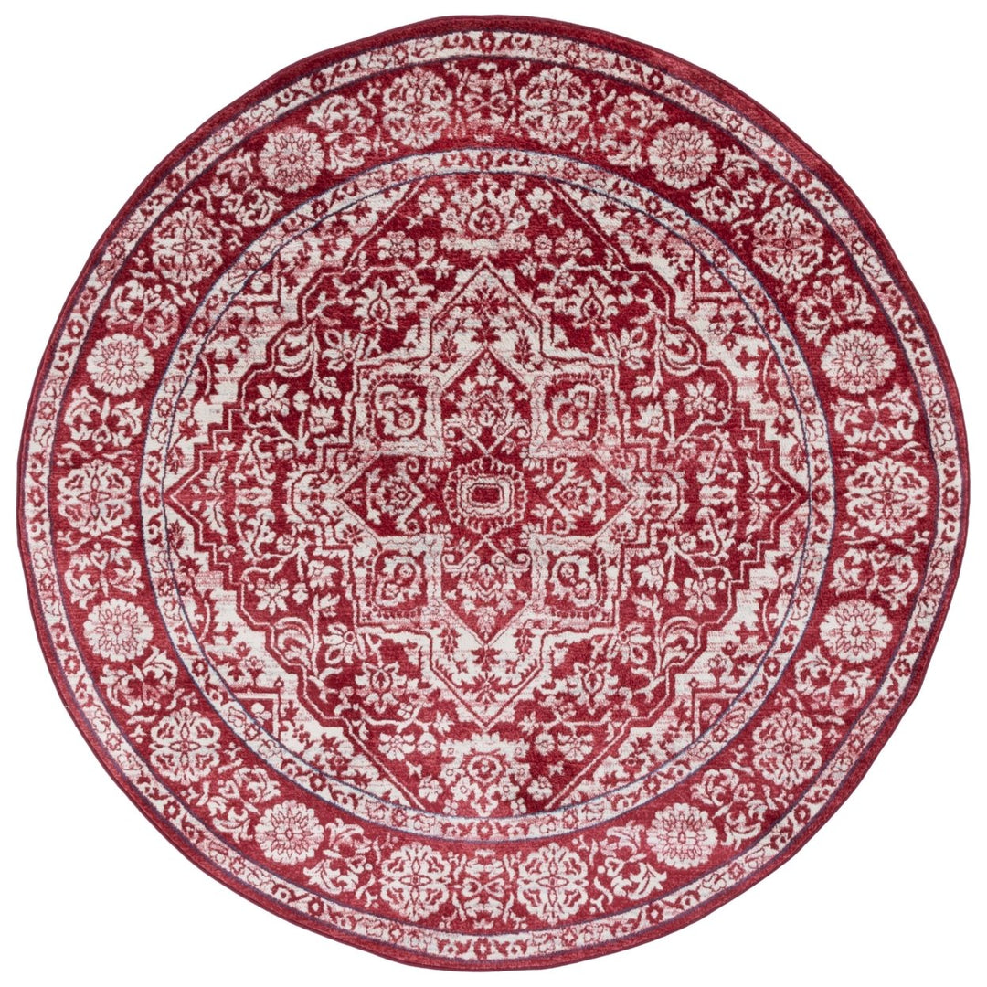 SAFAVIEH Brentwood Collection BNT832Q Red / Ivory Rug Image 4