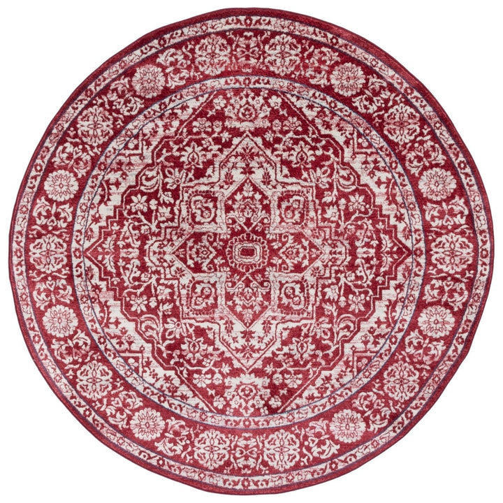 SAFAVIEH Brentwood Collection BNT832Q Red / Ivory Rug Image 4