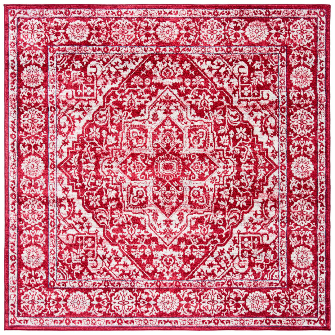 SAFAVIEH Brentwood Collection BNT832Q Red / Ivory Rug Image 6