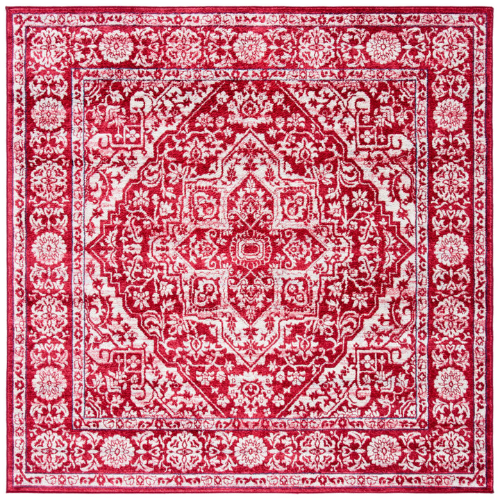 SAFAVIEH Brentwood Collection BNT832Q Red / Ivory Rug Image 6