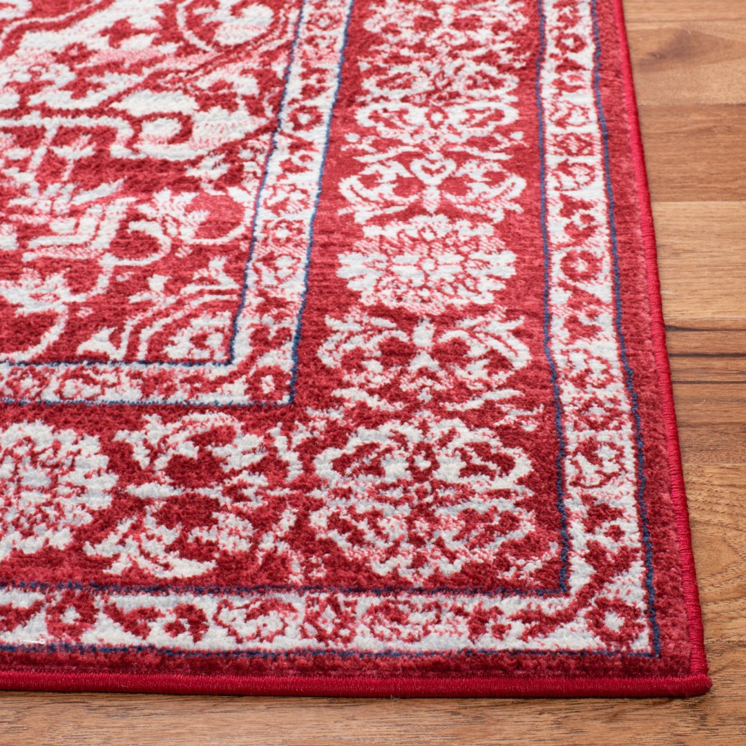 SAFAVIEH Brentwood Collection BNT832Q Red / Ivory Rug Image 7