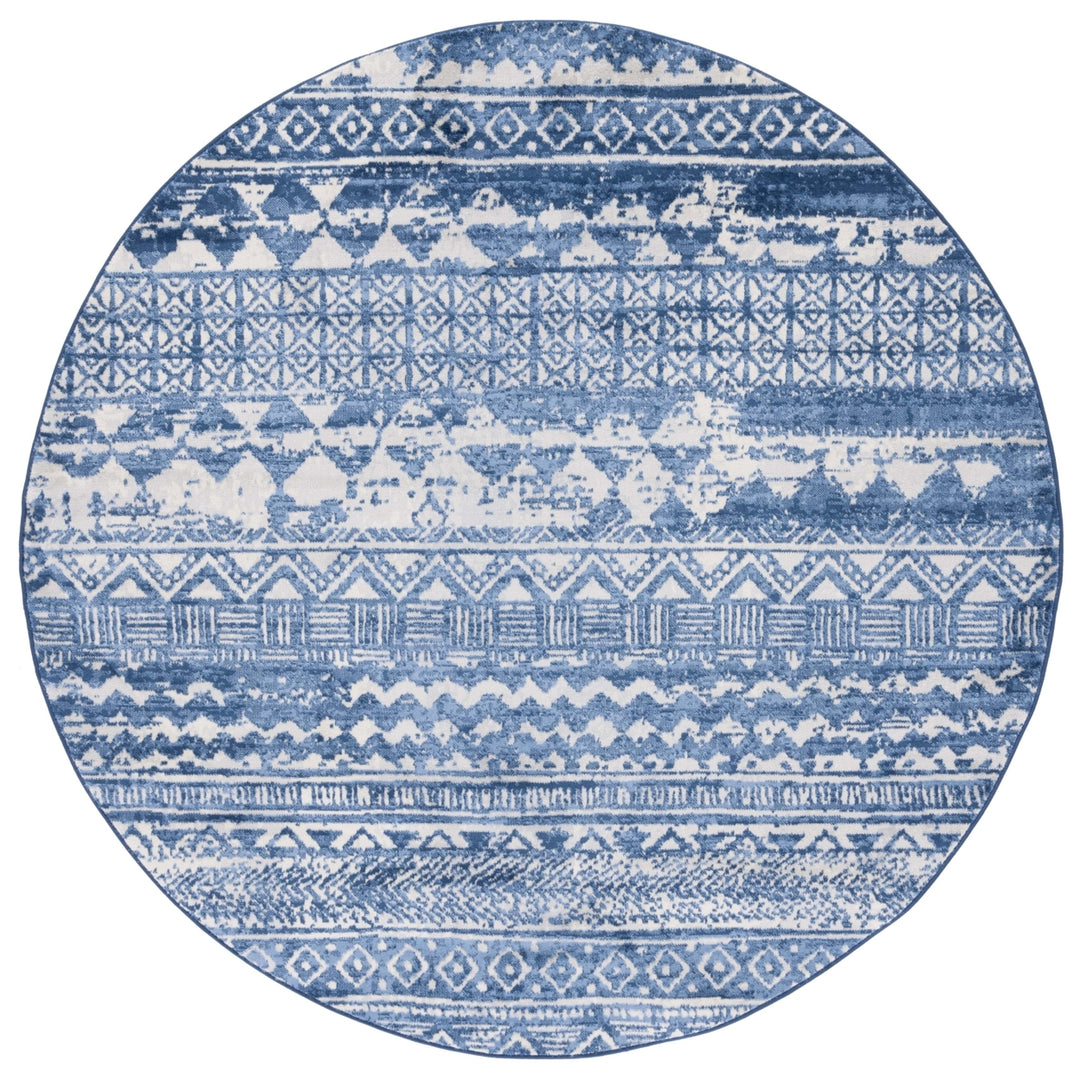 SAFAVIEH Brentwood Collection BNT835M Blue / Ivory Rug Image 2