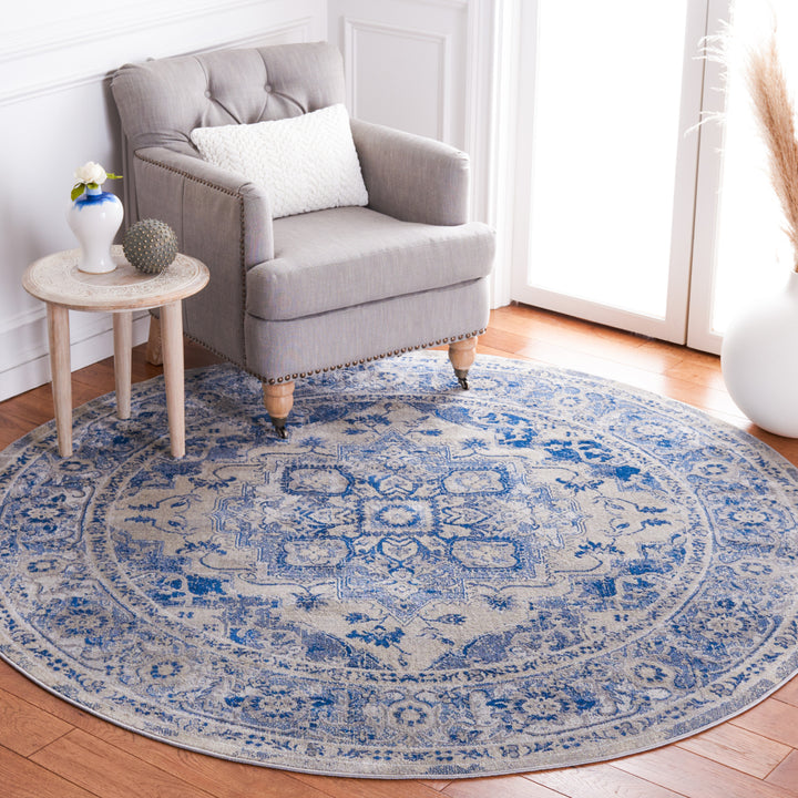 SAFAVIEH Brentwood Collection BNT837M Blue / Ivory Rug Image 2