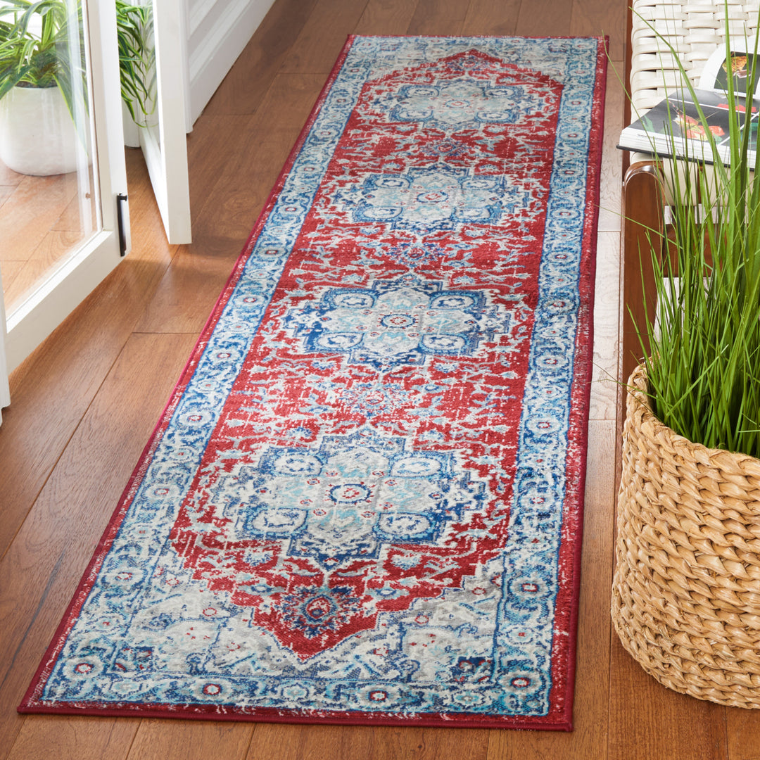 SAFAVIEH Brentwood Collection BNT837N Blue / Red Rug Image 2