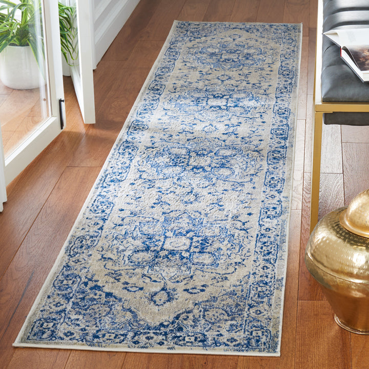 SAFAVIEH Brentwood Collection BNT837M Blue / Ivory Rug Image 3