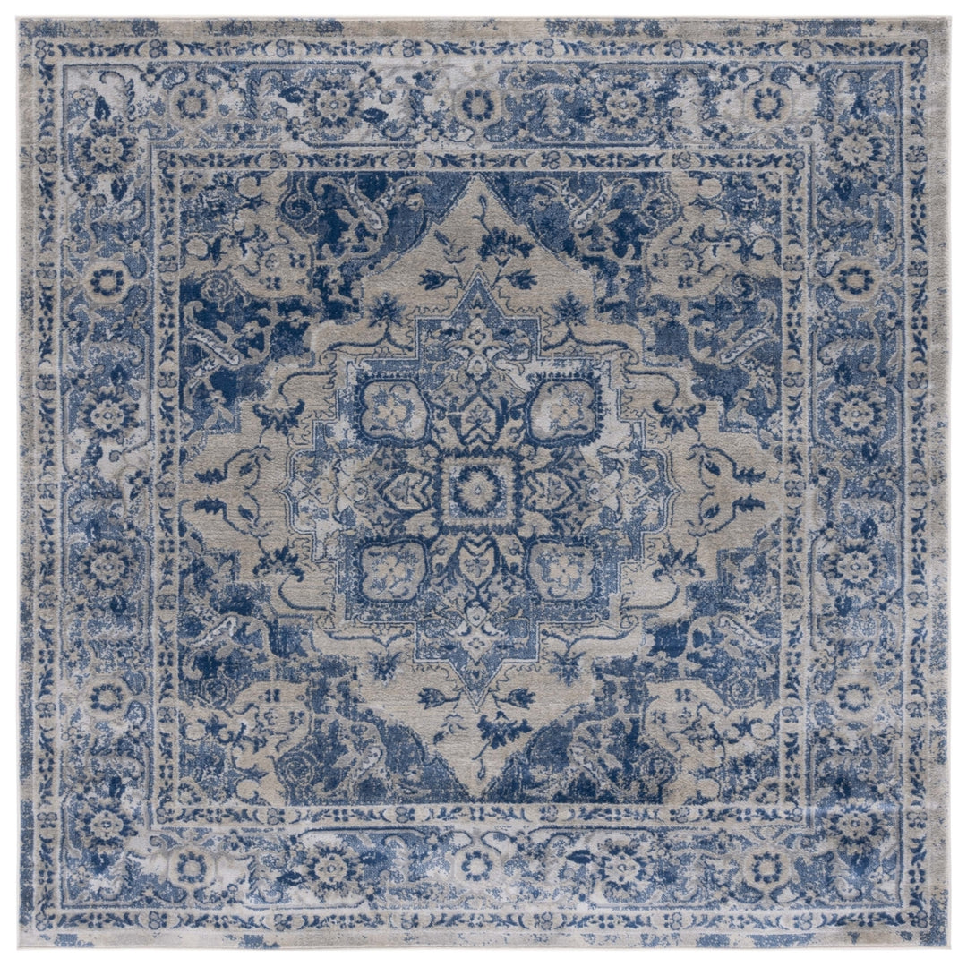 SAFAVIEH Brentwood Collection BNT837M Blue / Ivory Rug Image 5