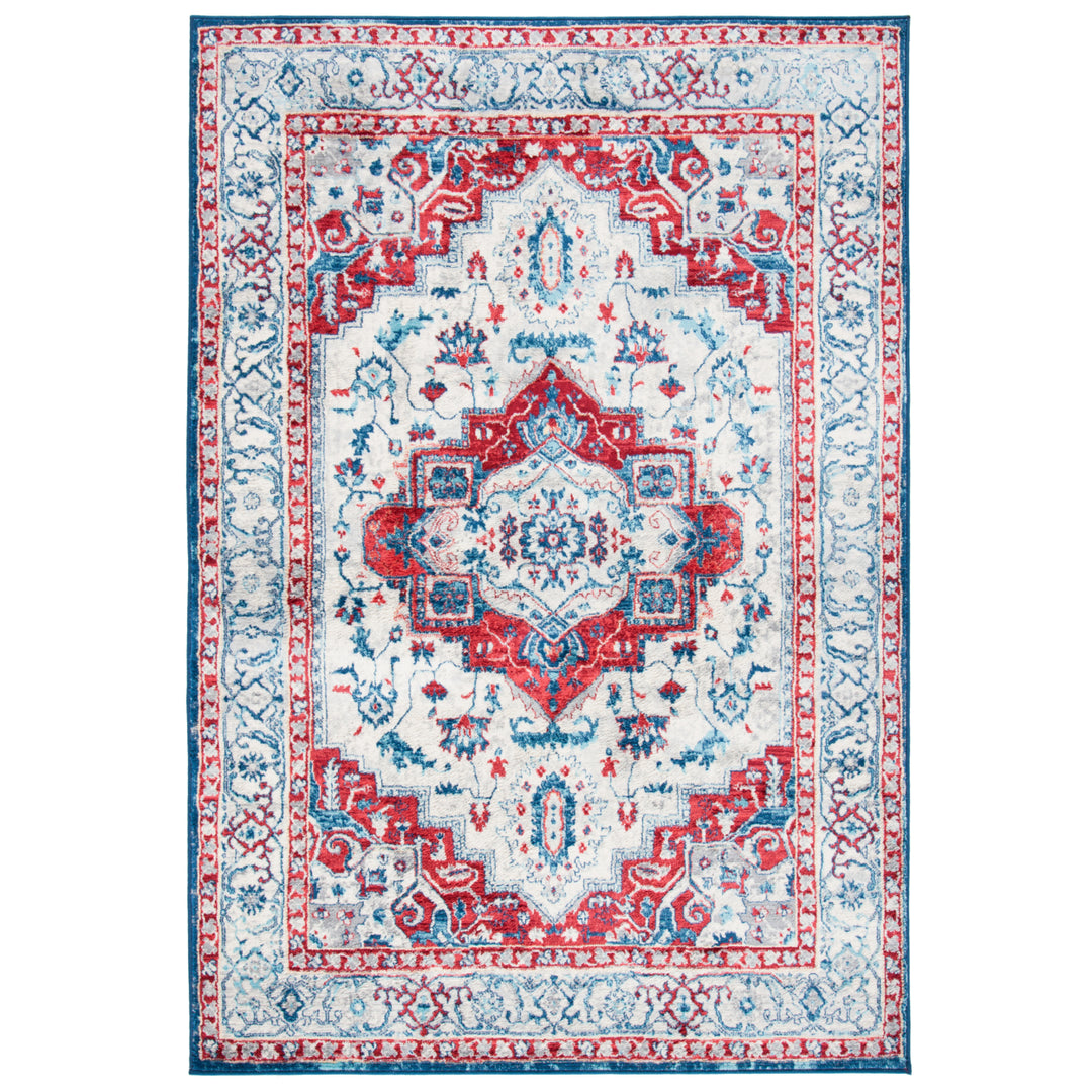 SAFAVIEH Brentwood Collection BNT851B Beige / Red Rug Image 1