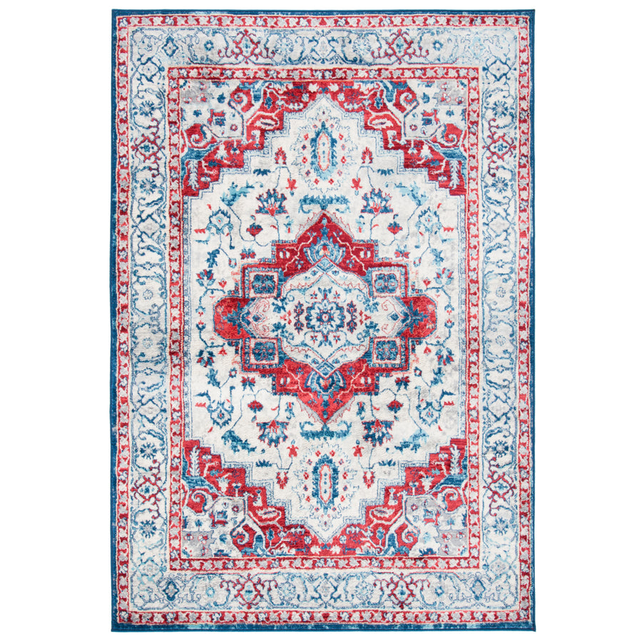 SAFAVIEH Brentwood Collection BNT851B Beige / Red Rug Image 1