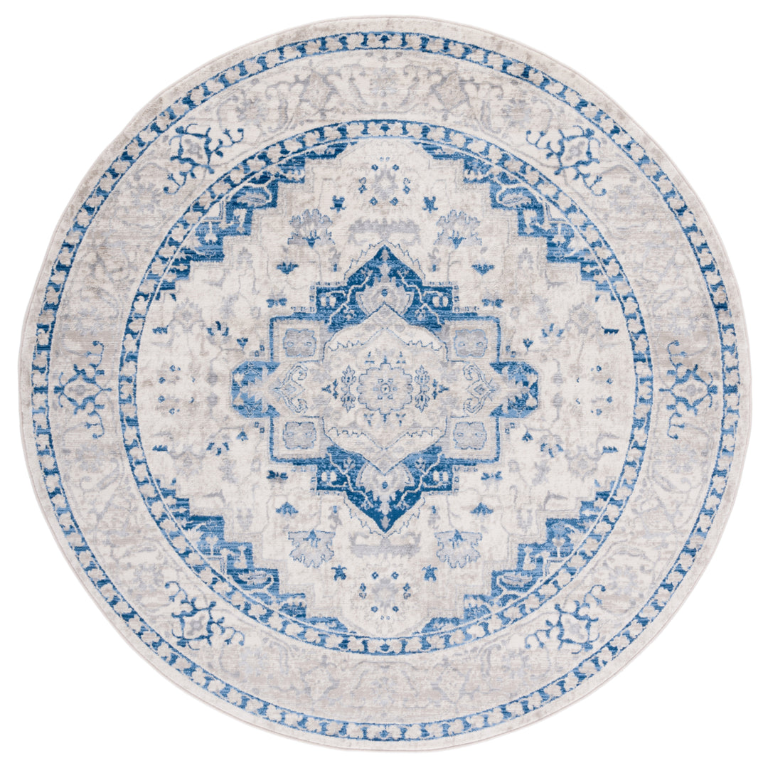 SAFAVIEH Brentwood Collection BNT851A Ivory / Blue Rug Image 3