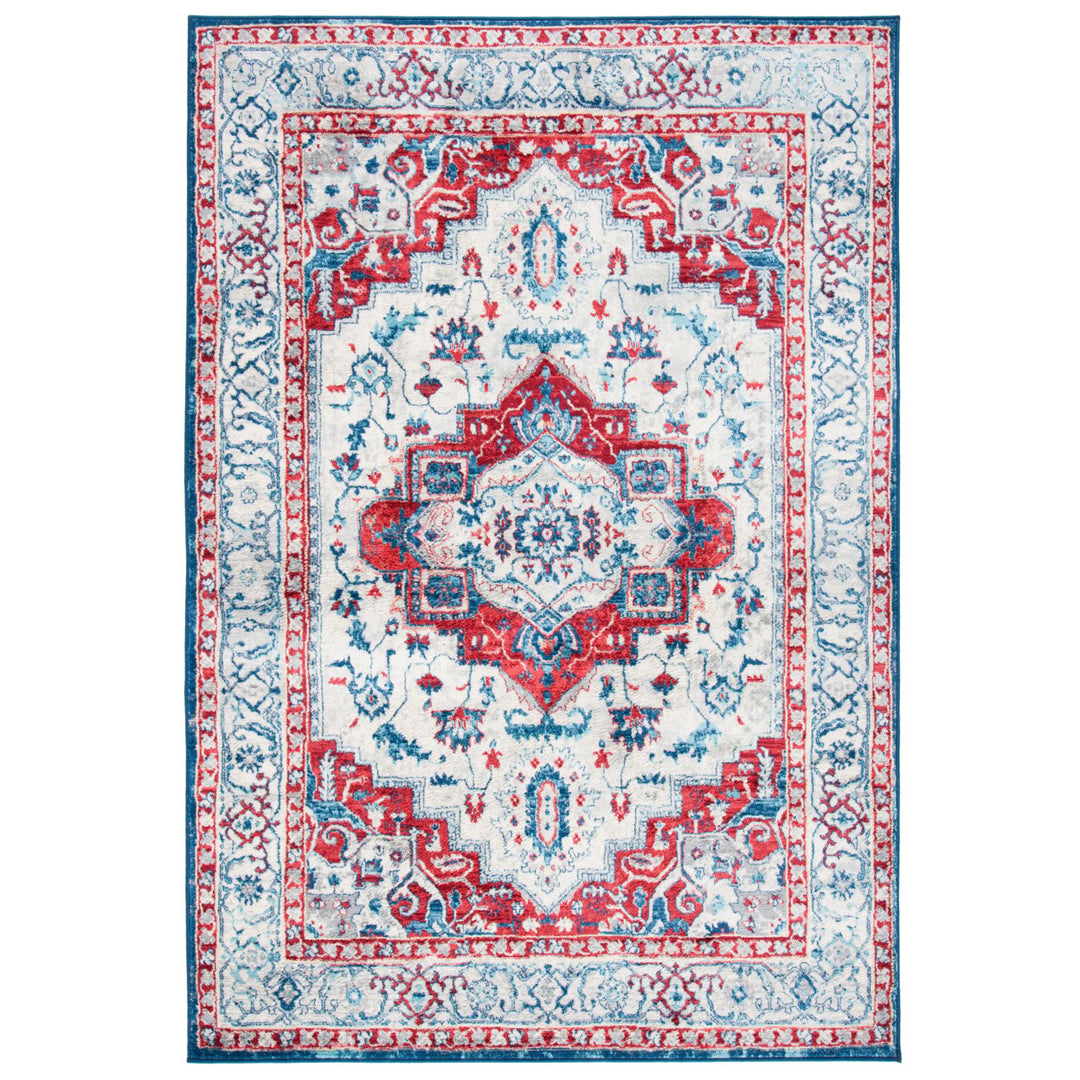 SAFAVIEH Brentwood Collection BNT851B Beige / Red Rug Image 1