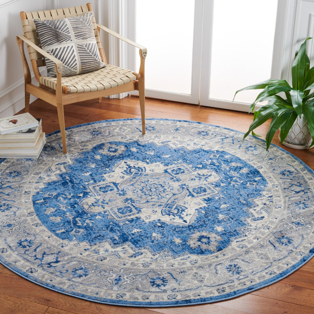 SAFAVIEH Brentwood Collection BNT851M Blue / Grey Rug Image 2