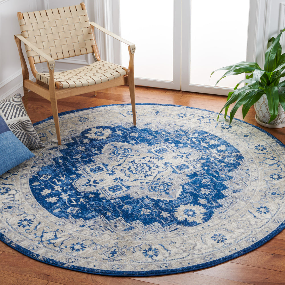 SAFAVIEH Brentwood Collection BNT851N Navy / Grey Rug Image 2