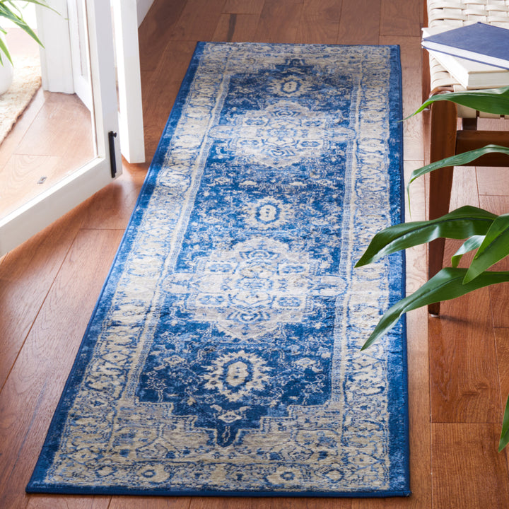 SAFAVIEH Brentwood Collection BNT851N Navy / Grey Rug Image 3