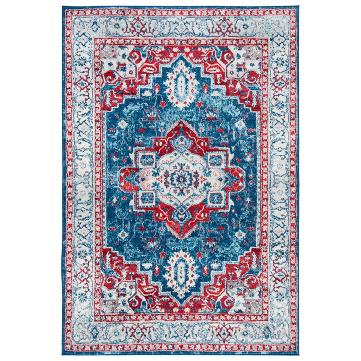 SAFAVIEH Brentwood Collection BNT851P Navy / Red Rug Image 1