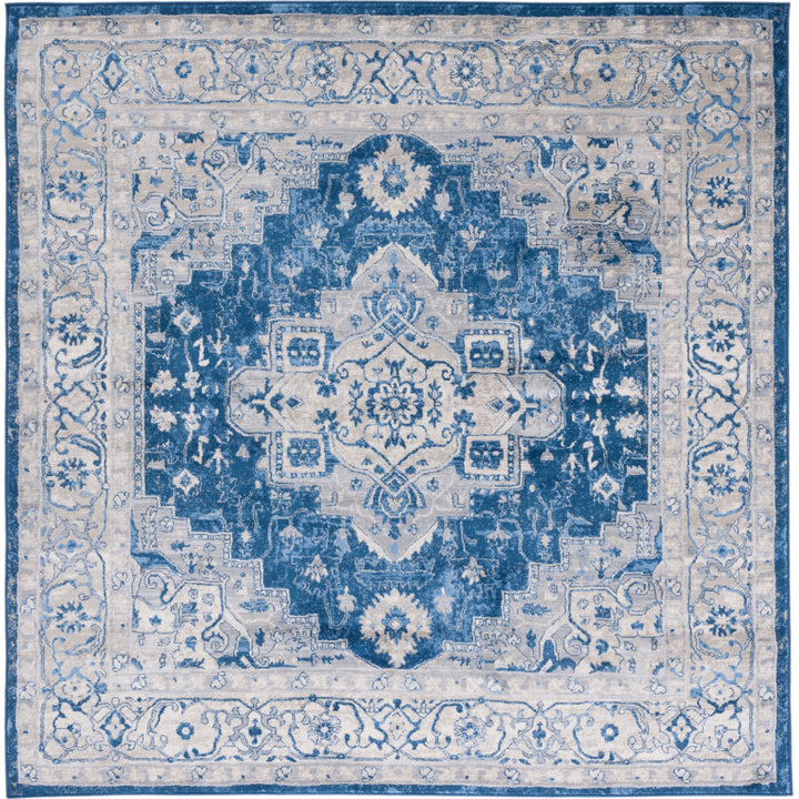 SAFAVIEH Brentwood Collection BNT851N Navy / Grey Rug Image 6