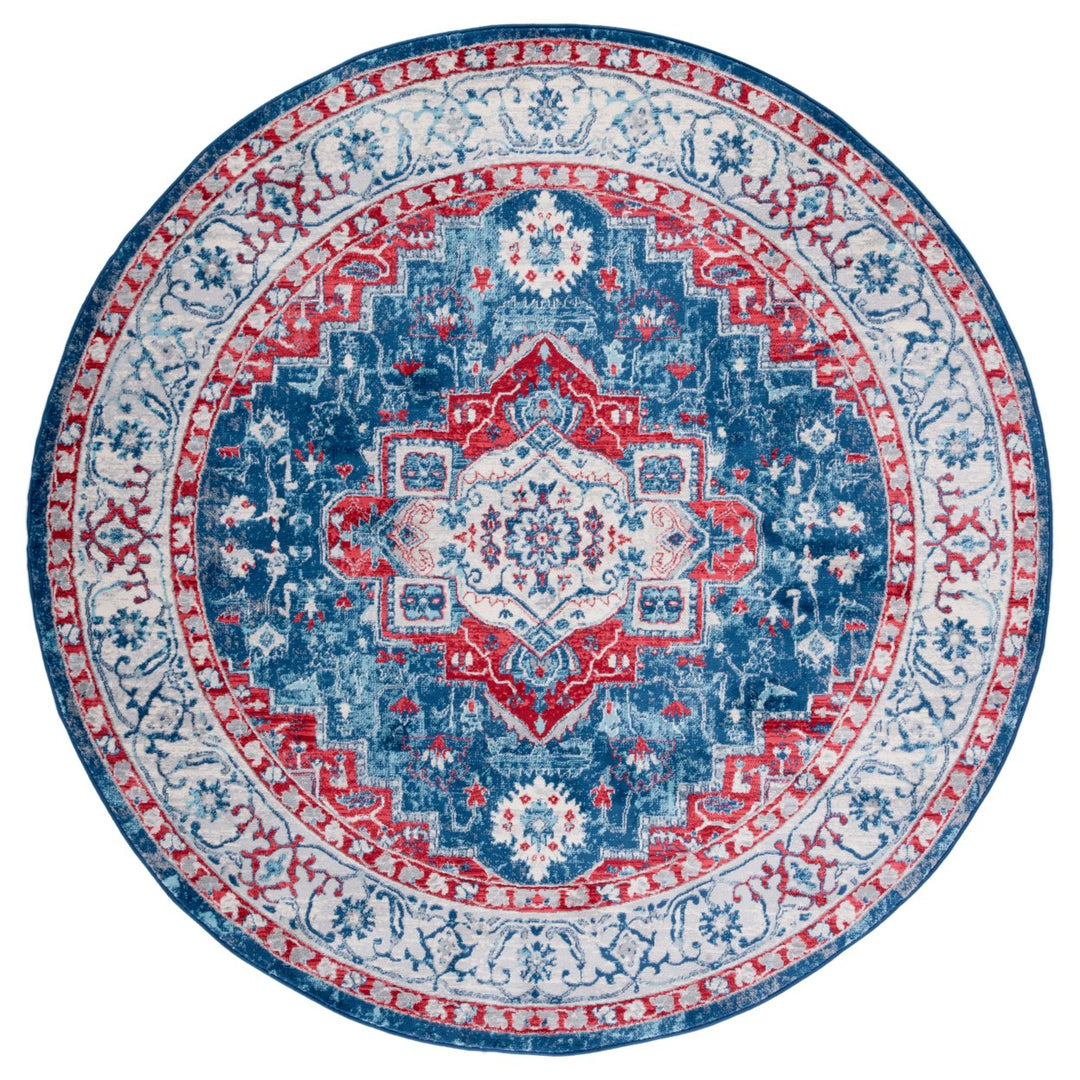 SAFAVIEH Brentwood Collection BNT851P Navy / Red Rug Image 4