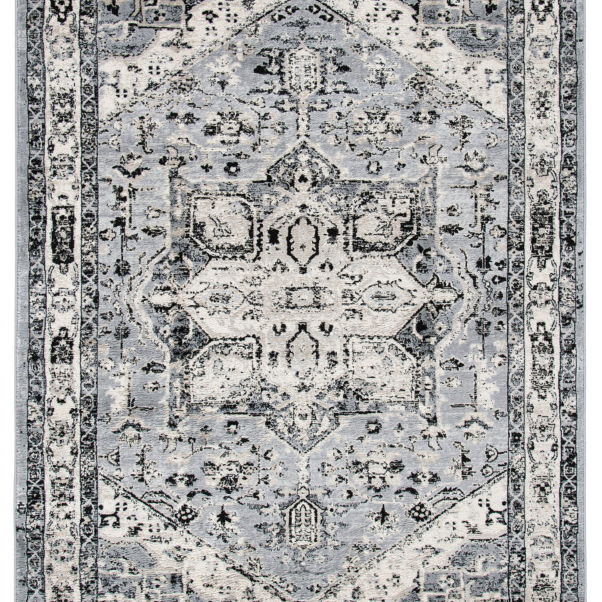 SAFAVIEH Brentwood Collection BNT852G Grey / Black Rug Image 1