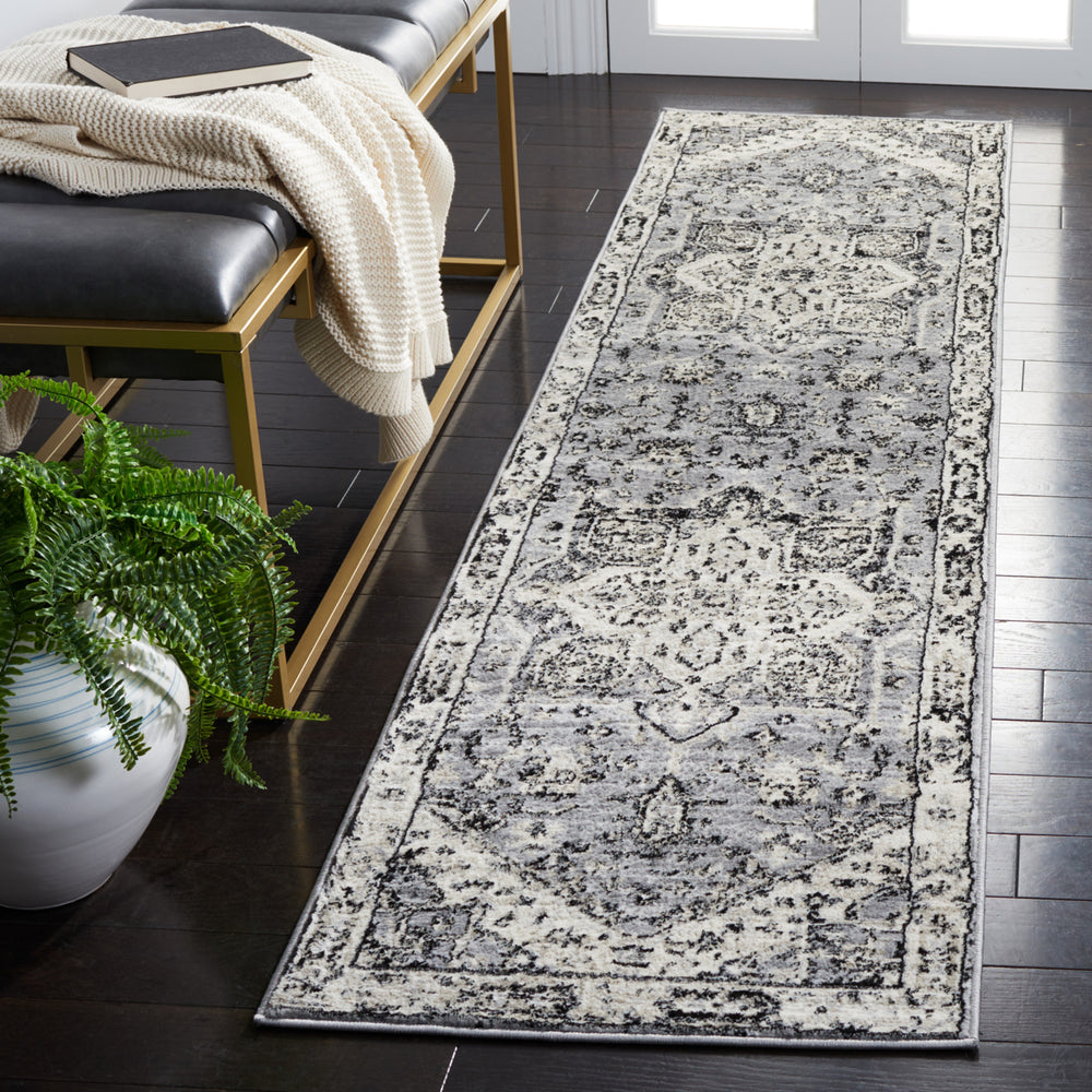 SAFAVIEH Brentwood Collection BNT852G Grey / Black Rug Image 2