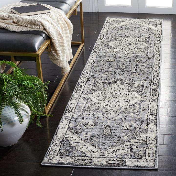 SAFAVIEH Brentwood Collection BNT852G Grey / Black Rug Image 2