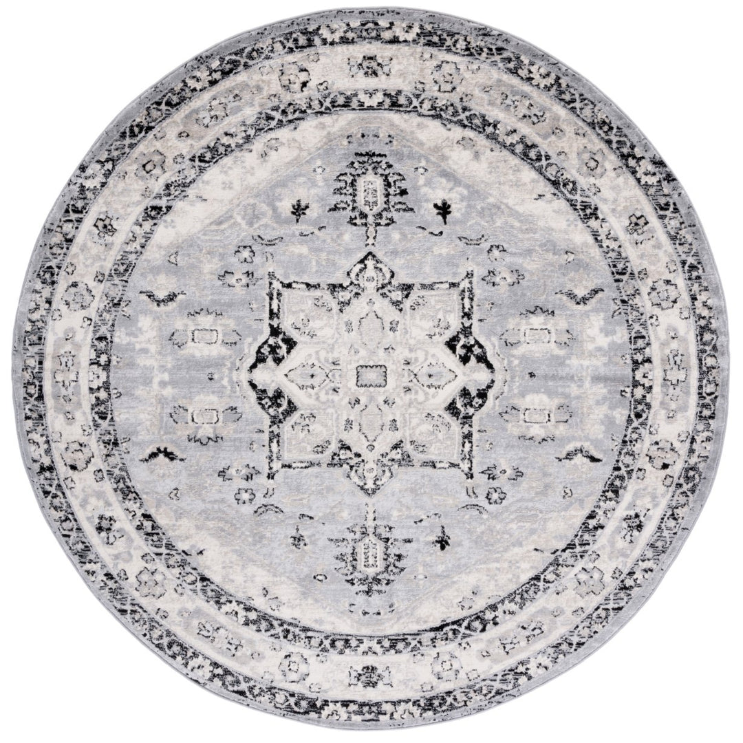 SAFAVIEH Brentwood Collection BNT852H Silver / Black Rug Image 3