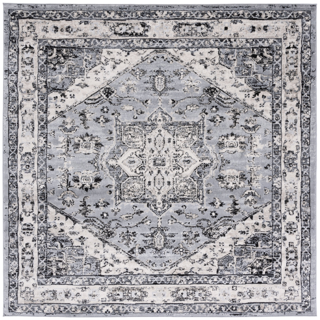 SAFAVIEH Brentwood Collection BNT852G Grey / Black Rug Image 4