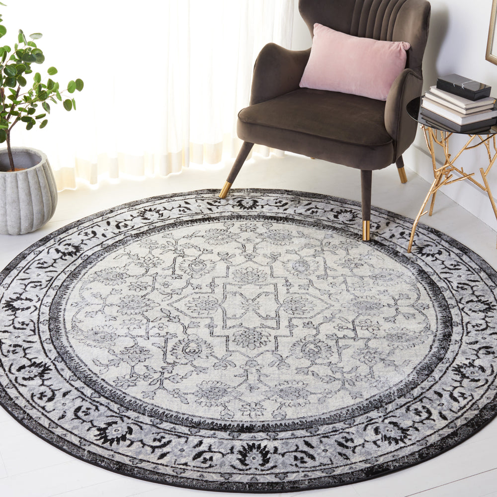 SAFAVIEH Brentwood Collection BNT853Z Black / Ivory Rug Image 2