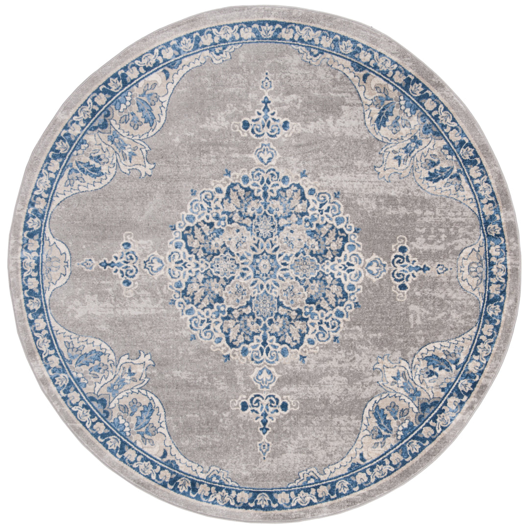 SAFAVIEH Brentwood BNT867G Light Grey / Blue Rug Image 10