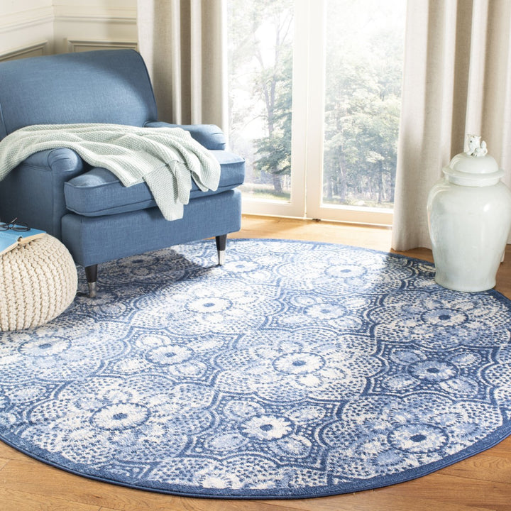 SAFAVIEH Brentwood Collection BNT862N Navy / Creme Rug Image 2