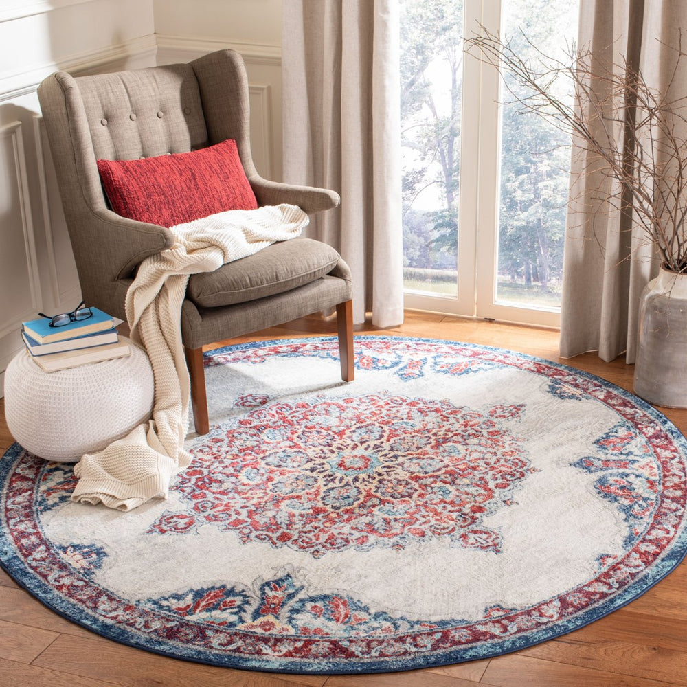 SAFAVIEH Brentwood Collection BNT867A Ivory / Red Rug Image 2