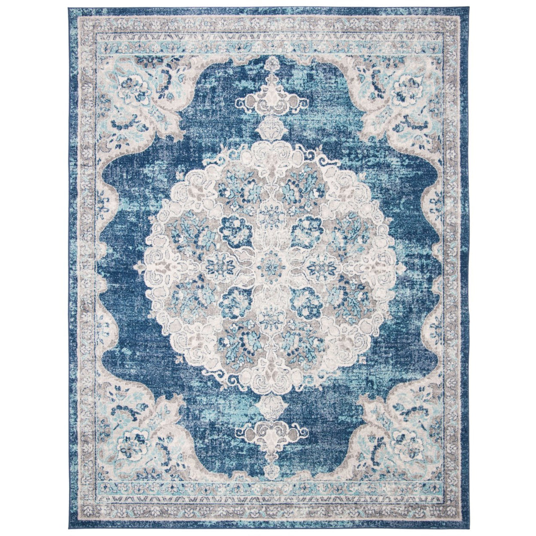 SAFAVIEH Brentwood Collection BNT867N Navy / Ivory Rug Image 1