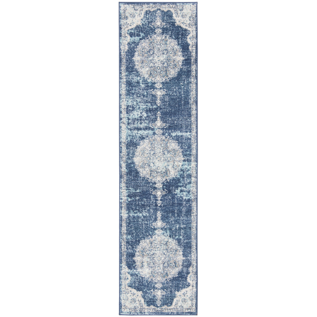 SAFAVIEH Brentwood Collection BNT867N Navy / Ivory Rug Image 2