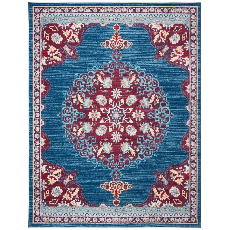 SAFAVIEH Brentwood Collection BNT867P Navy / Burgundy Rug Image 1