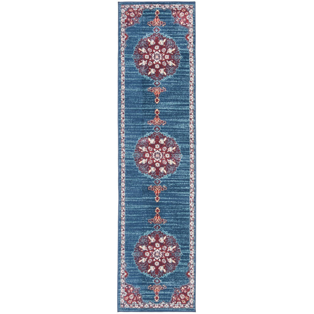 SAFAVIEH Brentwood Collection BNT867P Navy / Burgundy Rug Image 2