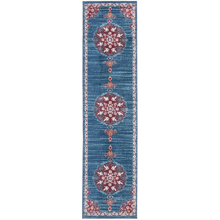 SAFAVIEH Brentwood Collection BNT867P Navy / Burgundy Rug Image 2