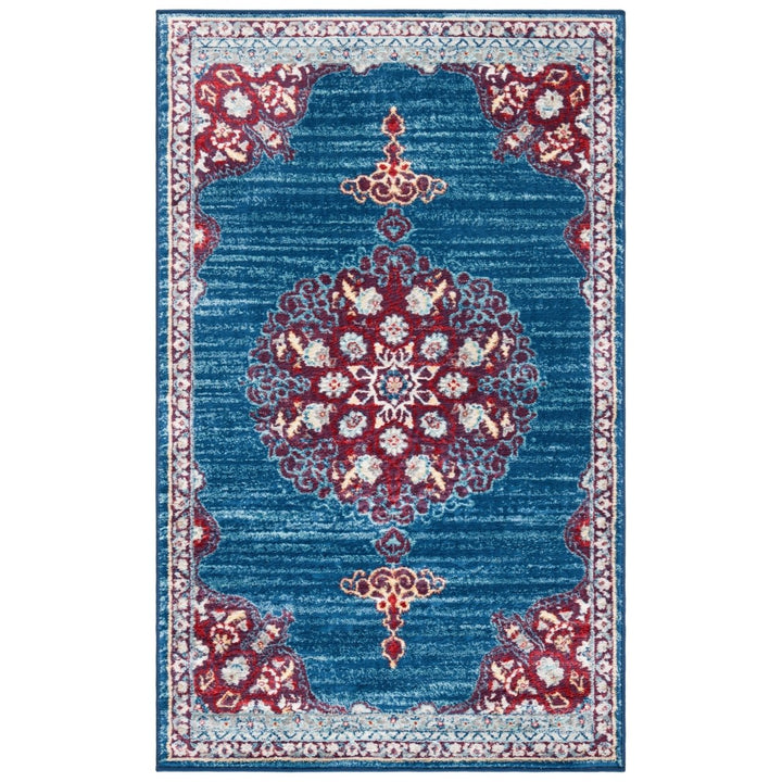 SAFAVIEH Brentwood Collection BNT867P Navy / Burgundy Rug Image 3