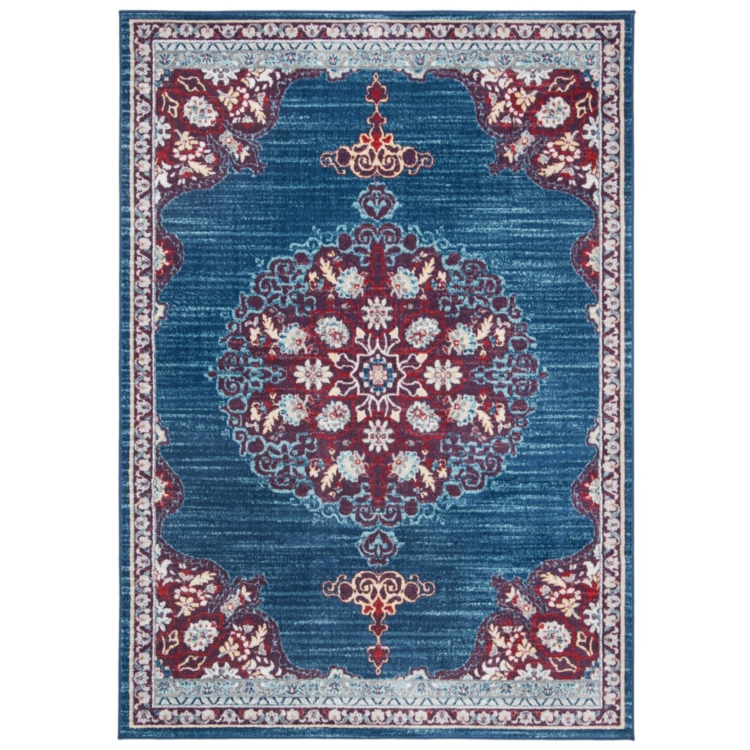 SAFAVIEH Brentwood Collection BNT867P Navy / Burgundy Rug Image 4