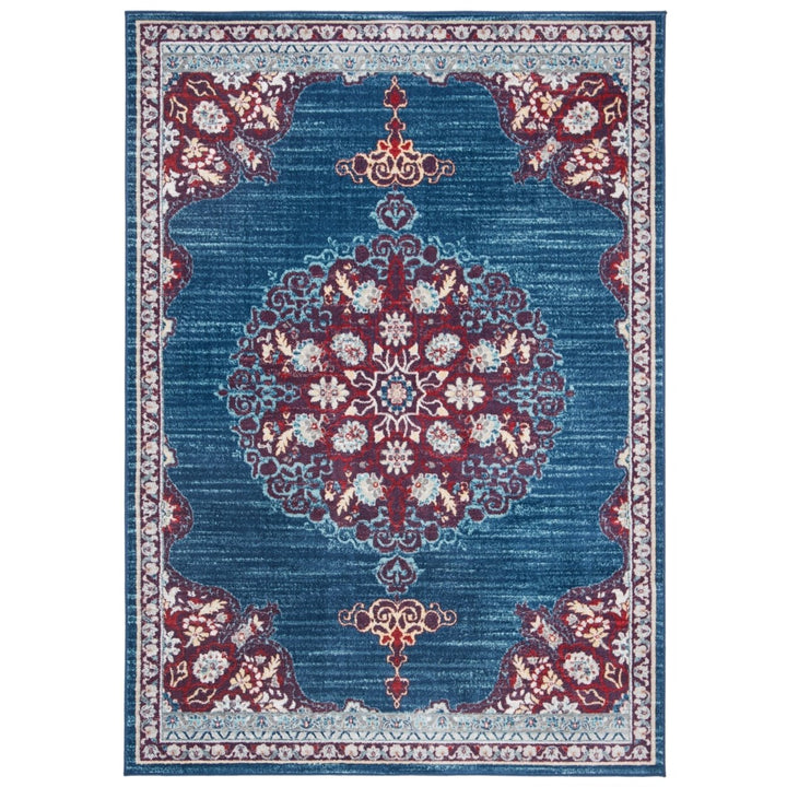 SAFAVIEH Brentwood Collection BNT867P Navy / Burgundy Rug Image 4