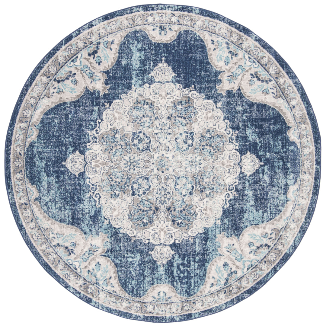 SAFAVIEH Brentwood Collection BNT867N Navy / Ivory Rug Image 6